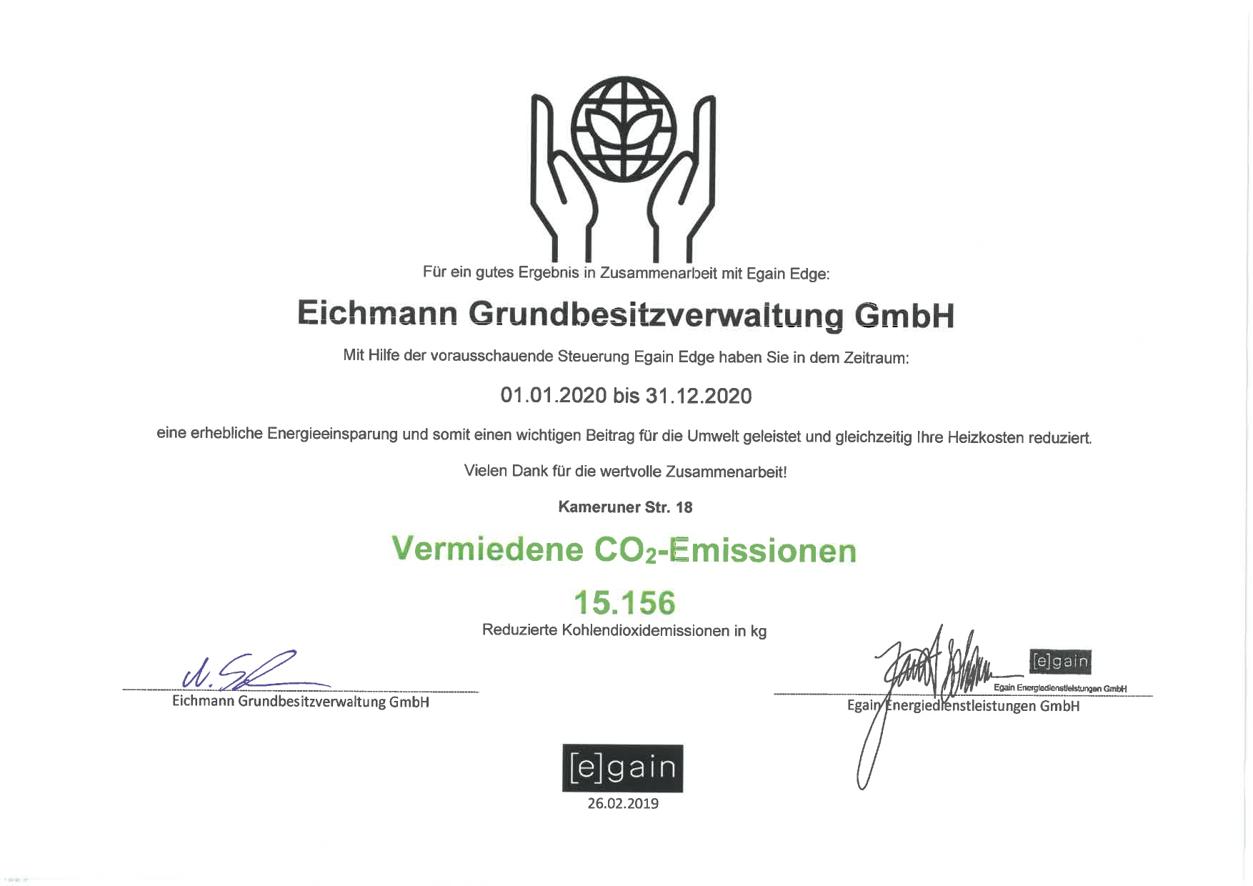 Kiona Zertifikat — Kiona-Zertifikat-Kamerunerstrasse-18